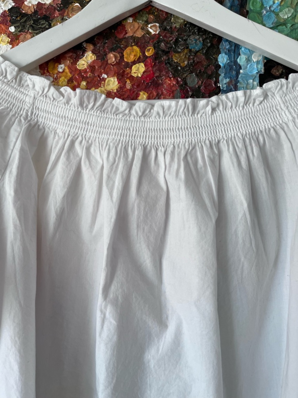 Aritzia Sunday’s Best Poplin Minerva white blouse cotton off the shoulder - Picture 4 of 8